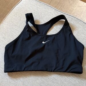 Nike Black Racerback Dri-FIT Sports Bra with White Swoosh